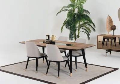 Obrázok produktu pre Jedálenský stôl 4 x stoličky jedálenský set jedálenská skupina drevený stôl 5 ks. skupina