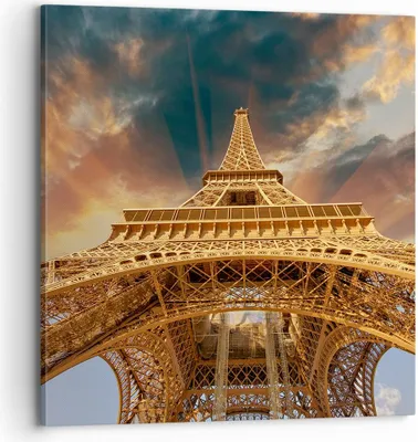 Produktbild von Bild auf Leinwand - Leinwandbild - Eiffle Architektur Paris - 70x70cm - Wand Bild - Wanddeko - Leinwanddruck - Bilder - Kunstdruck - Wanddekoration - Leinwand bilder - Wandkunst - AC70x70-2437