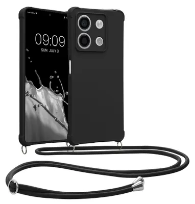Produktbild von kwmobile Necklace Case kompatibel mit Xiaomi Redmi Note 13 5G Hülle - Cover mit Kordel zum Umhängen - Silikon Schutzhülle Schwarz