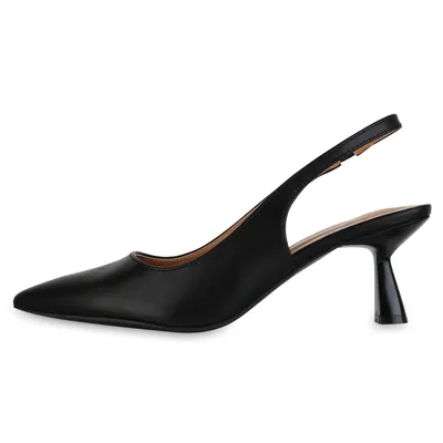 Produktbild von VAN HILL Damen Slingpumps Pumps Klassische Spitze Absatz-Schuhe 841396, Farbe: Schwarz, Größe: 38