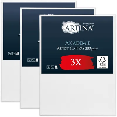 Immagine prodotto di Telaio Artina con tela Accademia, 70x100 cm, set da 3 pezzi