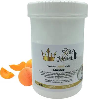 Produktbild von Dufte Momente | Sauna Salz Körperpeeling 1000g| Aprikose | reinstes BIO-Meersalz | vegan und ohne Tierversuche
