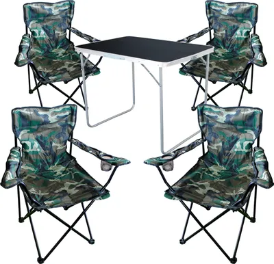 Produktbild von 5-tlg Camping Set Gartenmöbel Campingtisch  4 Campingstuhl Klappstuhl