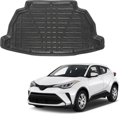 Produktbild von SCOUTT | Kofferraumwanne Laderaumwanne Kompatibel mit Toyota C-HR Ab 2023, Kofferraum ohne Soundsystem, mit Hoher Rand, Kofferraum-Schutzmatte, Geriffelt, Aufrollbar, Schwarz