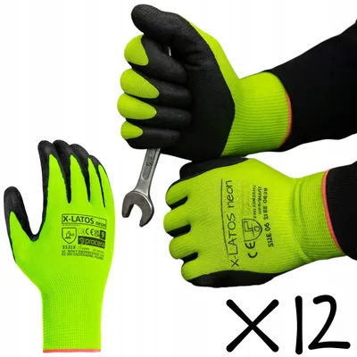 Immagine prodotto di Guanti da lavoro Procera X-LATOS, rivestiti in lattice neon, taglia 9