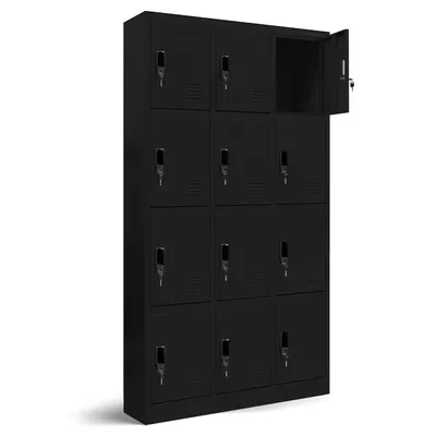 Immagine prodotto di Armadio spogliatoio 3B4A Armadio spogliatoio Armadio spogliatoio in metallo Armadio spogliatoio Lamiera d'acciaio Verniciatura a polvere Colore a scelta 185x90x40cm Nero