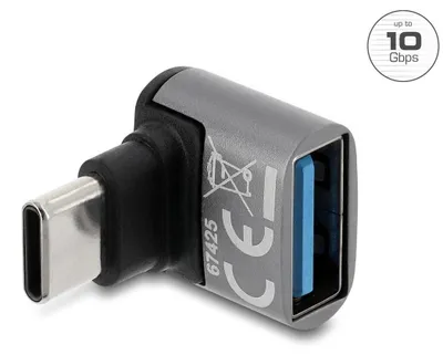Immagine prodotto di Adattatore USB-C angolato, 10 Gbps, con connettore di tipo A e funzione di ricarica rapida