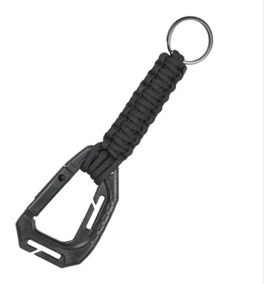 Immagine prodotto di Portachiavi in paracord con moschettone nero