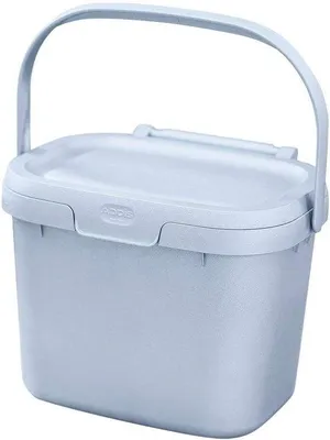 Immagine prodotto di Contenitore per il compostaggio dei rifiuti di cucina in plastica riciclata - Grigio chiaro - Contenitore per il compostaggio