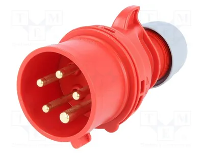 Image de 1 connecteur : alimentation secteur triphasée, connecteur mâle 015-6, multipolaire