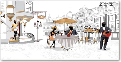 Produktbild von Tulup® Glas-Bild - 100x50 -Wandkunst - Wandbild hinter gehärtetem Sicherheitsglas  - Kunst: modern & klassisch - Café - Weiß