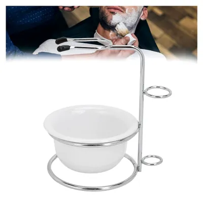 Produktbild von Rasierpinsel-Set mit Halter und Schale, 2-in-1 Rasierständer für Männer