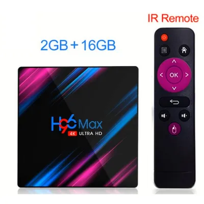 Zdjęcie produktu dla Riff H96 MAX RockChip RK3318 Quad-Core 64bit Cortex-A53 Konsola 4K Ultra HD Android TV Box z pilotem Android 10 Smart TV 2Gb + 16Gb czarny