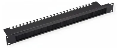 Produktbild von VALUE 19-Zoll-Kabeldurchführung 1 HE, mit Bürstendichtung & Kabelträgerplatte, schwarz