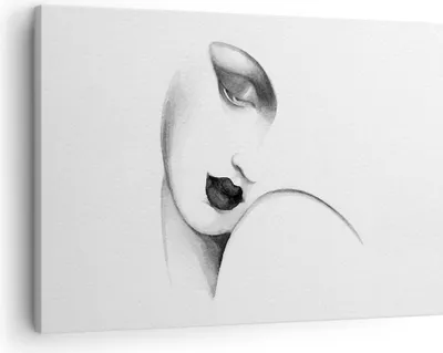 Produktbild von Bild auf Leinwand - Leinwandbild - Einteilig - Porträt Frau Skizze - 70x50cm - Wand Bild - Wanddeko - Wandbilder - Leinwanddruck - Bilder - Wanddekoration - Leinwand bilder - Wandbild - AA70x50-4475