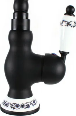 Obrázek produktu pro Retro baterie Černá jednopáková umyvadlová baterie Kuchyňská koupelnová baterie Mixer Mixer Faucet