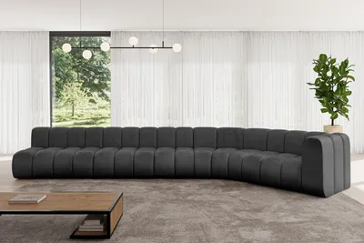 Produktbild von ALTDECOR Modulares Sofa Ecksofa in L-Form - Karex-L3 - 490x194x70 cm Schwarz - Corner modular Sofa Eckcouch Couch Wohnlandschaft Cauchsofa Bodensofa Polstersofa