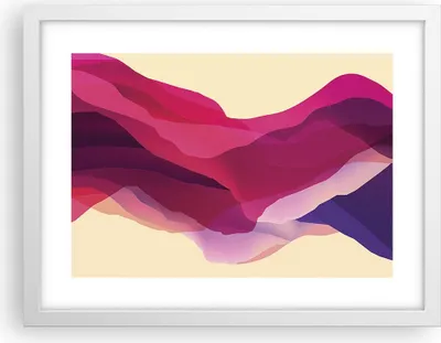 Produktbild von Gerahmtes Poster - Weißer Rahmen - Abstraktion Berge Rosa - 40x30 cm - Wand Bild - Wanddeko - Wandbilder - Kunstposter - Wandposter - Bilderrahmen - Bilder - Kunstdruck - Wandbild - P2WAA40x30-4288