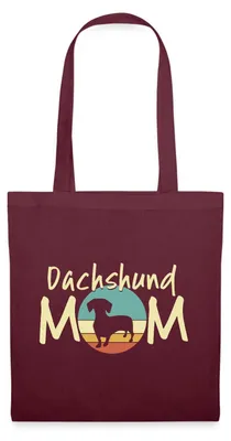 Produktbild von Spreadshirt Dachshund Mom | Dackel Mama Stoffbeutel, One size, Burgunderrot