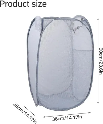 Produktbild von Faltbare Wäschetonne mit Griffen, 58x36x36 cm, Pop-up Wäschekorb für Badezimmer