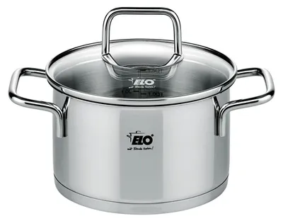 Immagine prodotto di Pentola in acciaio inox 18/10 - 14 cm - 1,2 litri - Con coperchio in vetro - Pentola per cottura a induzione