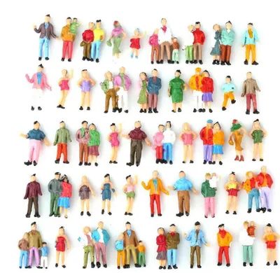 100 Menschenfiguren 1:87, Modellfiguren für Miniatur-Szenen
