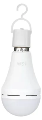 Obrázok produktu pre 1 ks multifunkčnej dobíjateľnej 12 W núdzovej LED žiarovky, ekvivalent 60 W, 6000 K, jasné závesné svietidlá do exteriéru, vhodné pri výpadku prúdu, na kempovanie, záhradné párty – E26/E27, AC100–240 V