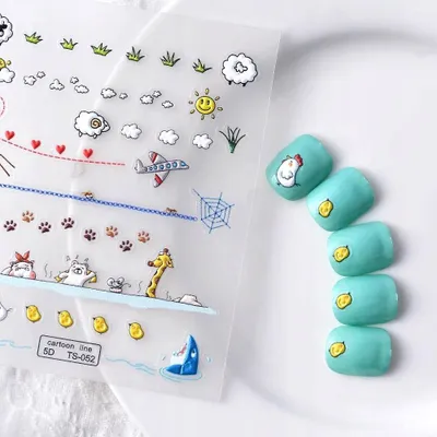 Produktbild von 3D Nagelaufkleber Selbstklebend Konvexe Muster CARTOON TIERE