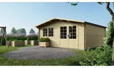 Image de Abri de jardin en bois - 25m2 - 5x5m - Ep. 34mm - Couleur: naturel - DOM722 - ALTANKA
