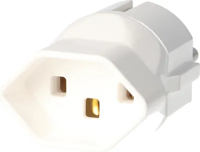 Produktbild von Schweiz-Adapter weiss von schweizer Stecker auf Schukokupplung 230 Volt mit Erdleiter und 10A