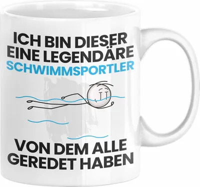 Produktbild von Schwimmsportler Geschenk Tasse Lustige Geschenkidee Geburtstag für Schwimmsportler Ich Bin Dieser Legendäre Schwimmsportler Von Dem Alle Geredet Haben Kaffee-Becher (Weiß)