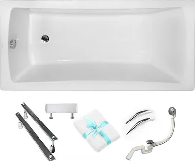 Produktbild von Aqua For You | Badewanne - Optima Premium Wanne - 160x70 cm - Acryl - Antibakteriell Beschichtung - Inklusive Syphon und Füße