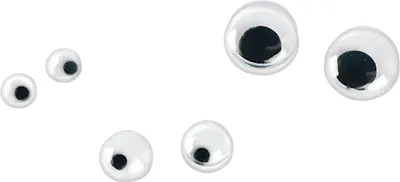 Produktbild von KNORR prandell 212479109 Wackelaugen-Sortiment Ø 3, 5, 7 mm weiß mit schwarzer Pupille