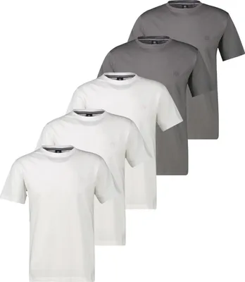 Produktbild von LERROS 5er Pack Basic T-Shirt Pima Baumwolle extra weich, Normale Passform, Atmungsaktiv mit Logo-Print