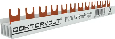 Obrázek produktu pro 4P fázová přípojnice vidlice 12pólová 16mm2 PS/G přípojnice Přípojnice 125A
