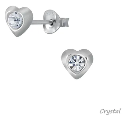 Produktbild von Kinderohrstecker: Mädchen Ohrringe Silber 925 „Kristall Herz“ Crystal