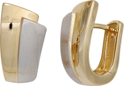 Produktbild von Creolen Ohrringe Klappcreolen 585 Gold Gelbgold teilmattiert Damen