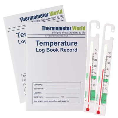 Temperatur-Logbuch-Set: 2 Logbücher + 2 Thermometer