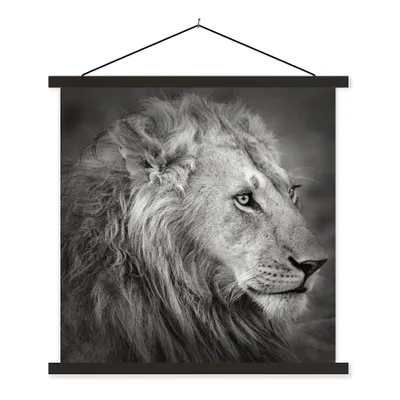 Produktbild von MuchoWow® Textilposter Löwe - Tiere - Porträt 40x40 cm mit schwarzem Rahmen - Fotos