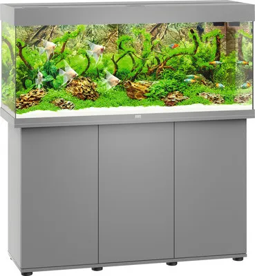 Produktbild von Aquariumkombination Juwel Rio 240 LED SBX mit LED-Beleuchtung, Heizer, Filter und Unterschrank grau