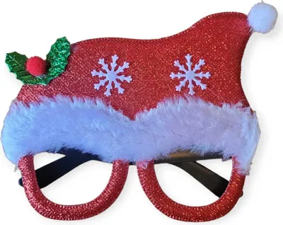 Zdjęcie produktu dla Okulary świąteczne z czapką Mikołaja