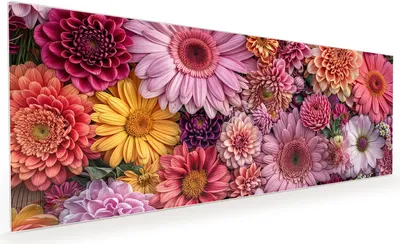 Produktbild von Küchenrückwand Spritzschutz Glas mit Motiv Bunte Blumenpracht 40 x 40 cm