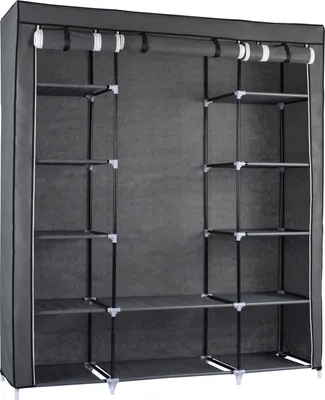Produktbild von Kleiderschrank, Vlies, grau, 12 Fächer