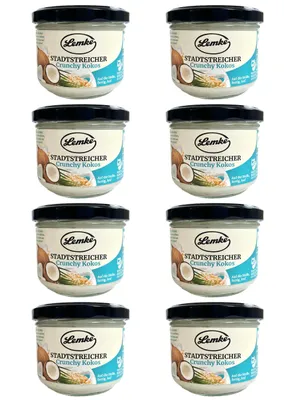 Zdjęcie produktu dla Lemke Chrupiący Kokos, 8 X 250g | Chrupiący krem kokosowy o najlepszym kokosowym smaku
