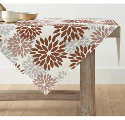 Produktbild von Tischdecke Quadratisch 85x85 cm Blumen Braun Polyester
