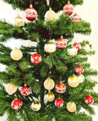 101 Stück Weihnachtskugeln Set Rot/gold/grün - Bruchsicherer Christbaumschmuck 6/4/3cm