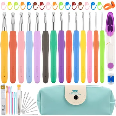 Häkelnadel-Set, 50 Stück, 14 Größen, 2–10 mm, Aluminium