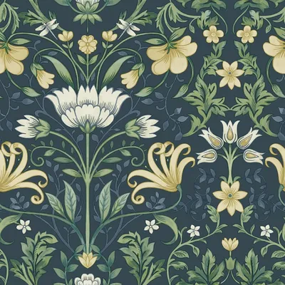 Image de Holden Décor - Papier peint "Eclectic Collection", Classique floral AG2428 (taille unique) (bleu marine)