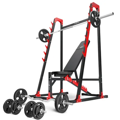 Obrázek produktu pro Marbo Sport Set MH24_126KG_Kier | nastavitelná posilovací lavice + stojan na činky MH-S204 + sada činek/váhy 83 kg
