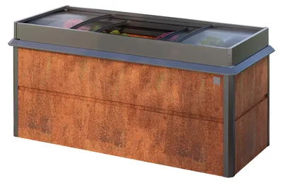 Image de PRIMEYARD 200 x 85 x 77 cm Carré potager surélevé NELE, acier corten, aspect rouille | inclus une mini serre et une protection anti-limaces